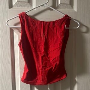 Red Sleeveless Open-Back Women's Top